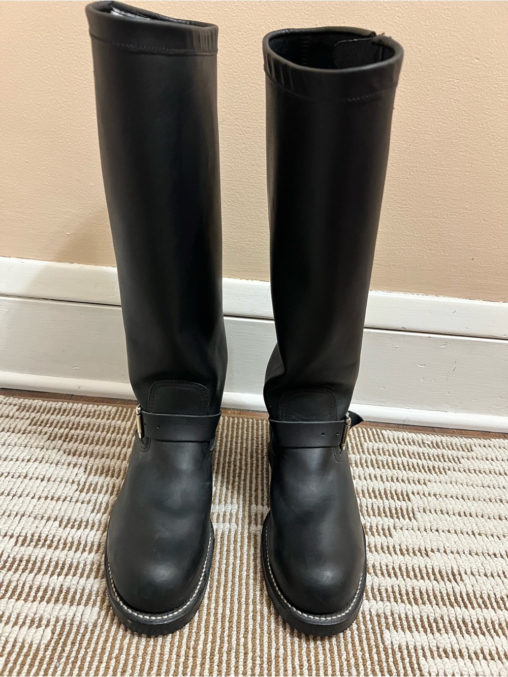 Chippewa Black Leather Baden Trooper Boots Steel Toe